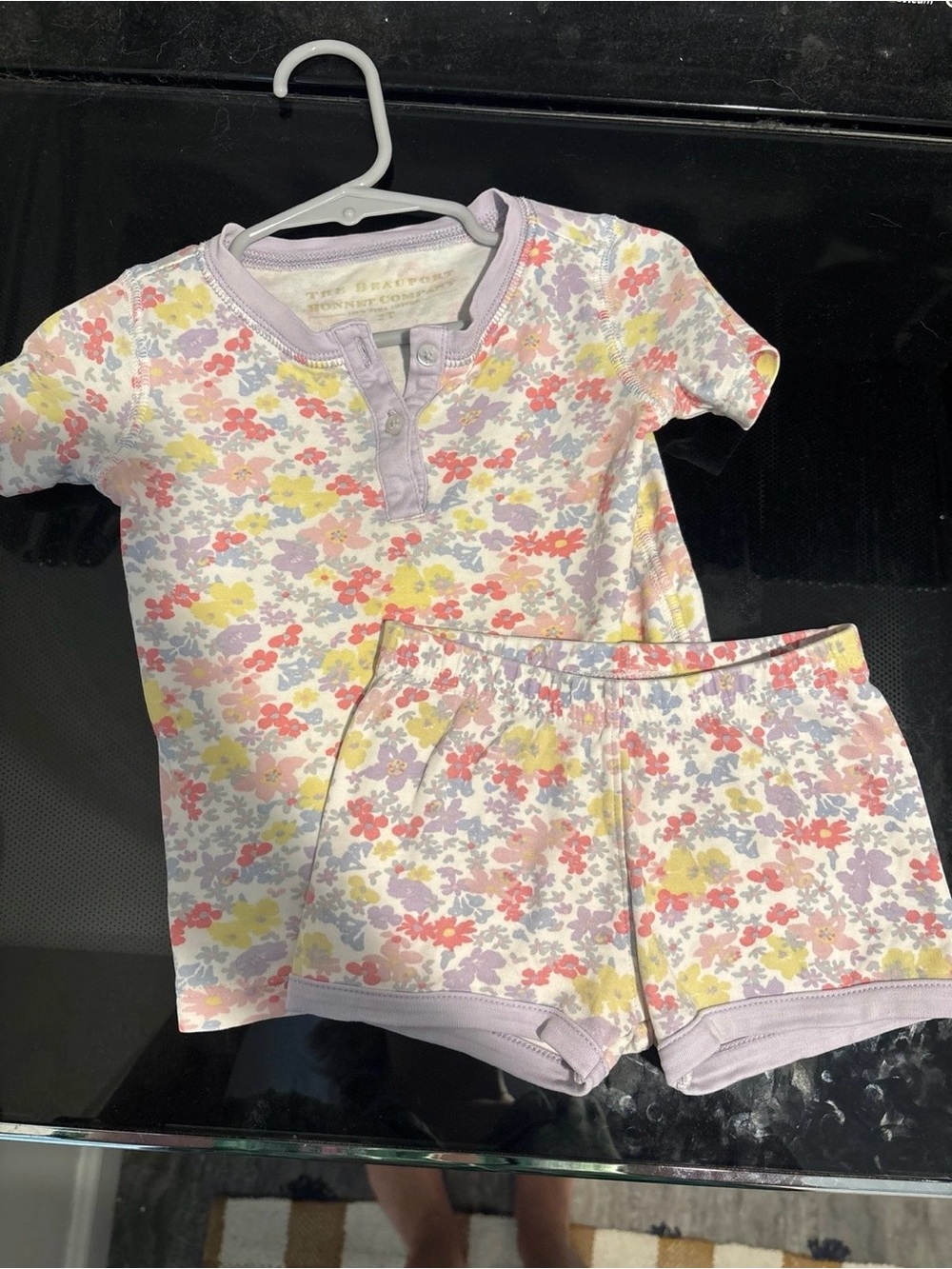 The Beaufort Bonnet Company Girls Floral Pajama Set - Lavender, Yellow, Pink